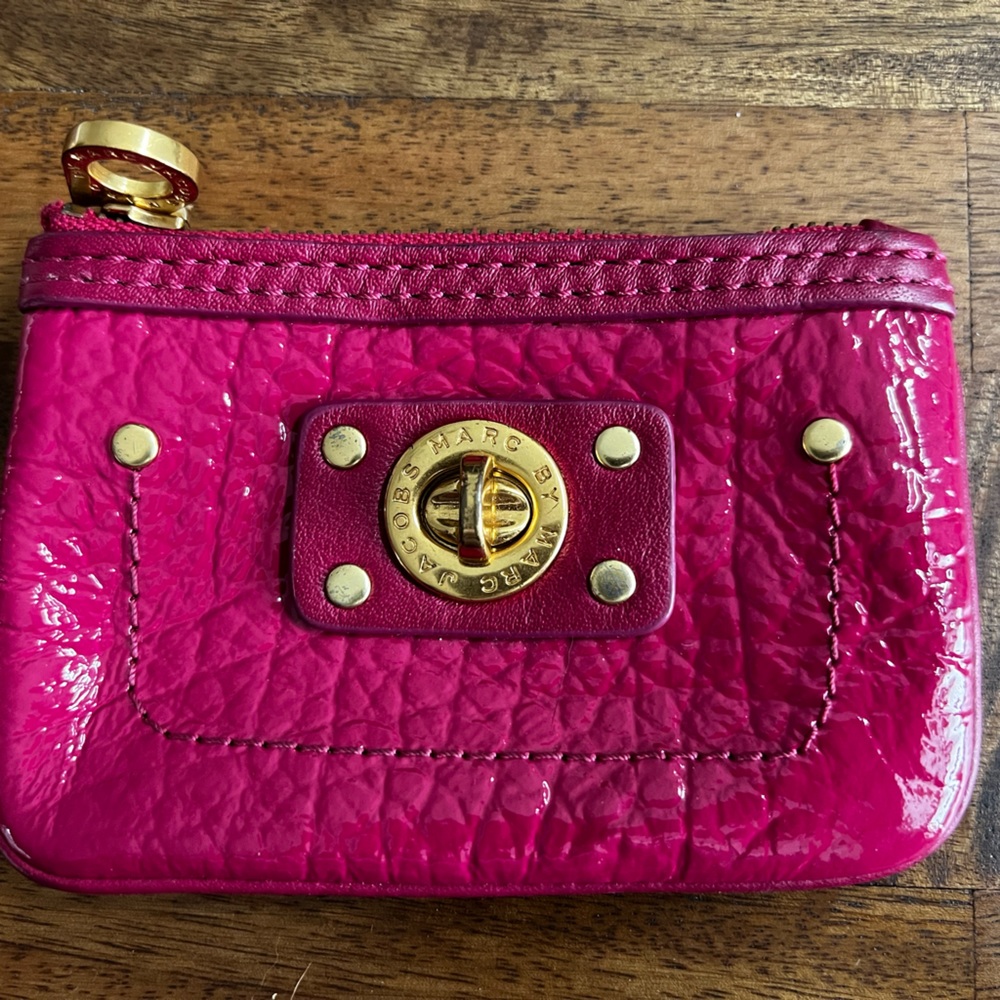 Pink Faux Croc Marc by Marc Jacobs Coin Purse